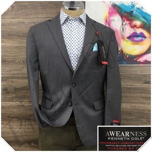New Kenneth Cole Mens Blazer‎ Sport Coat Casual Jacket Size 44S Slim Wool Suits